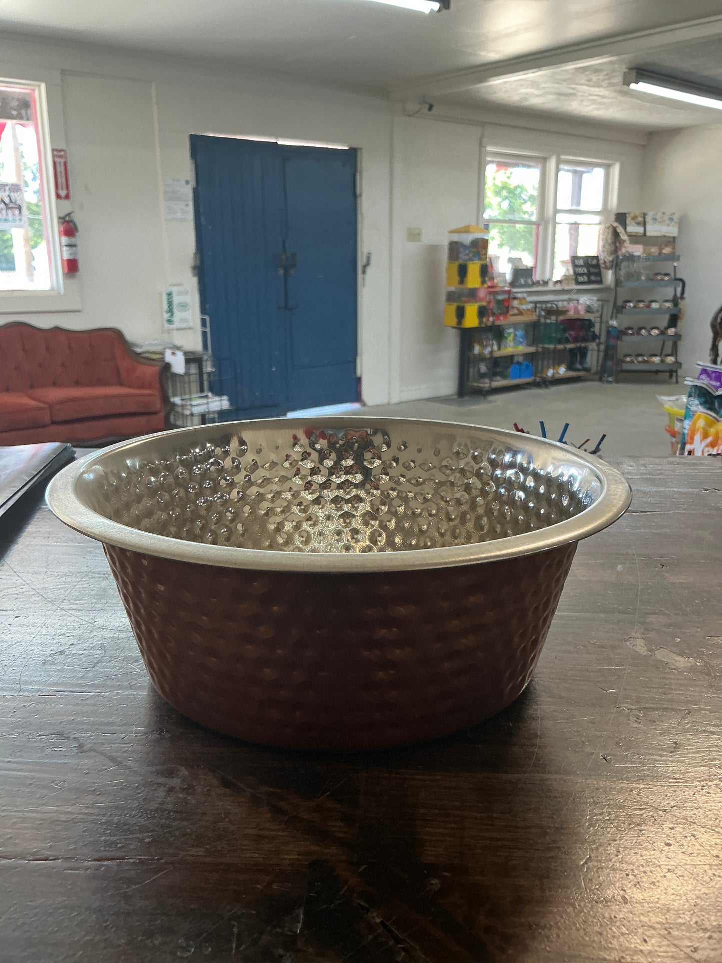 Small Honeycomb Copper Dog Bowl
