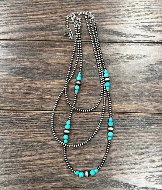 735603, Handmade 22" Navajo Turquoise Necklace