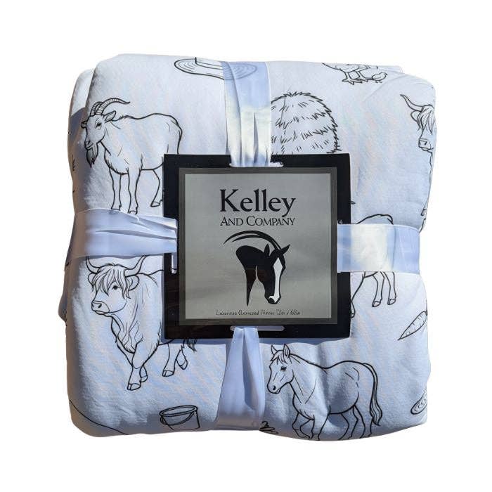 DIY Farm Throw Blanket 60" x 72" includes Fabric Markers