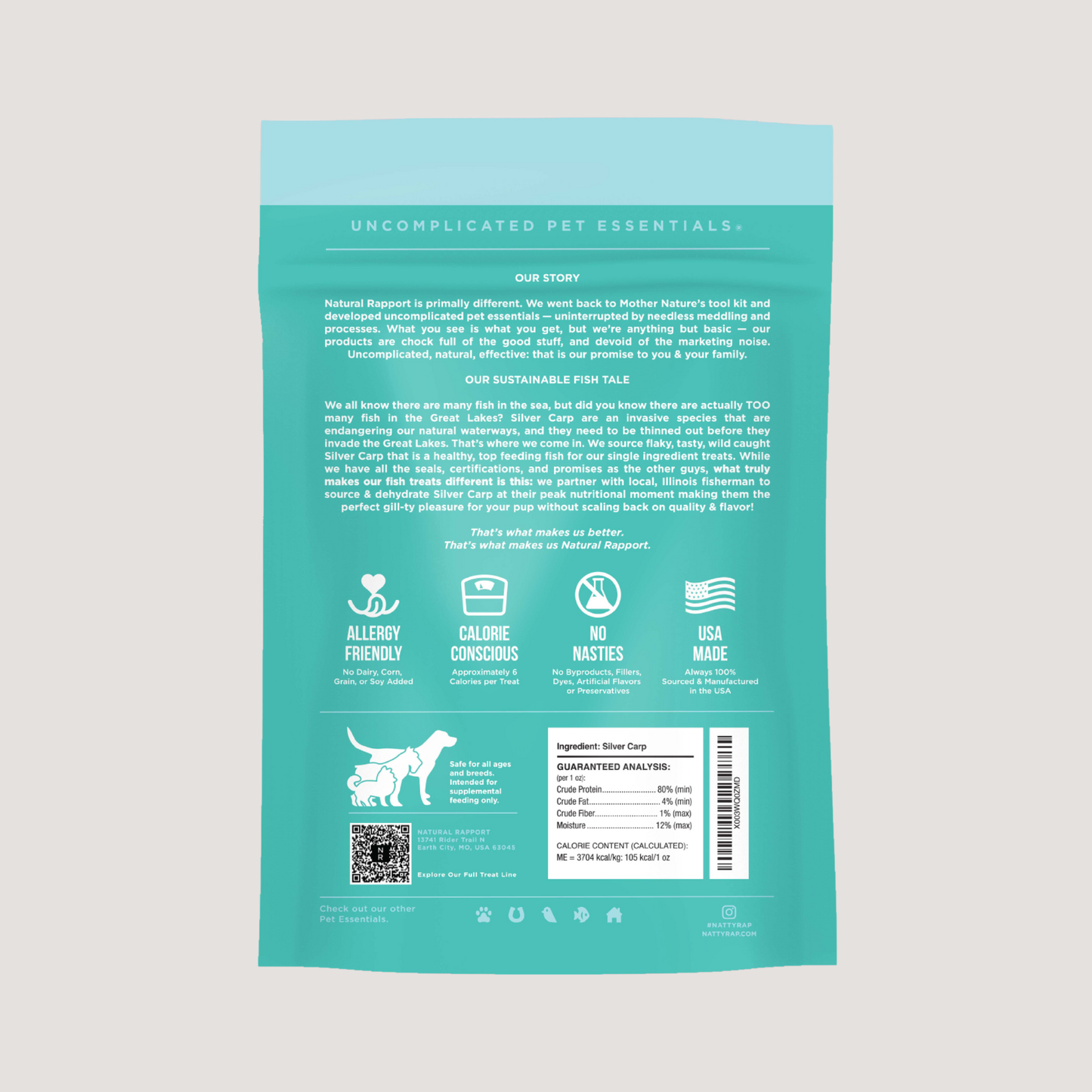 The Only Dehydrated Silver Carp Dogs Need: 3 oz