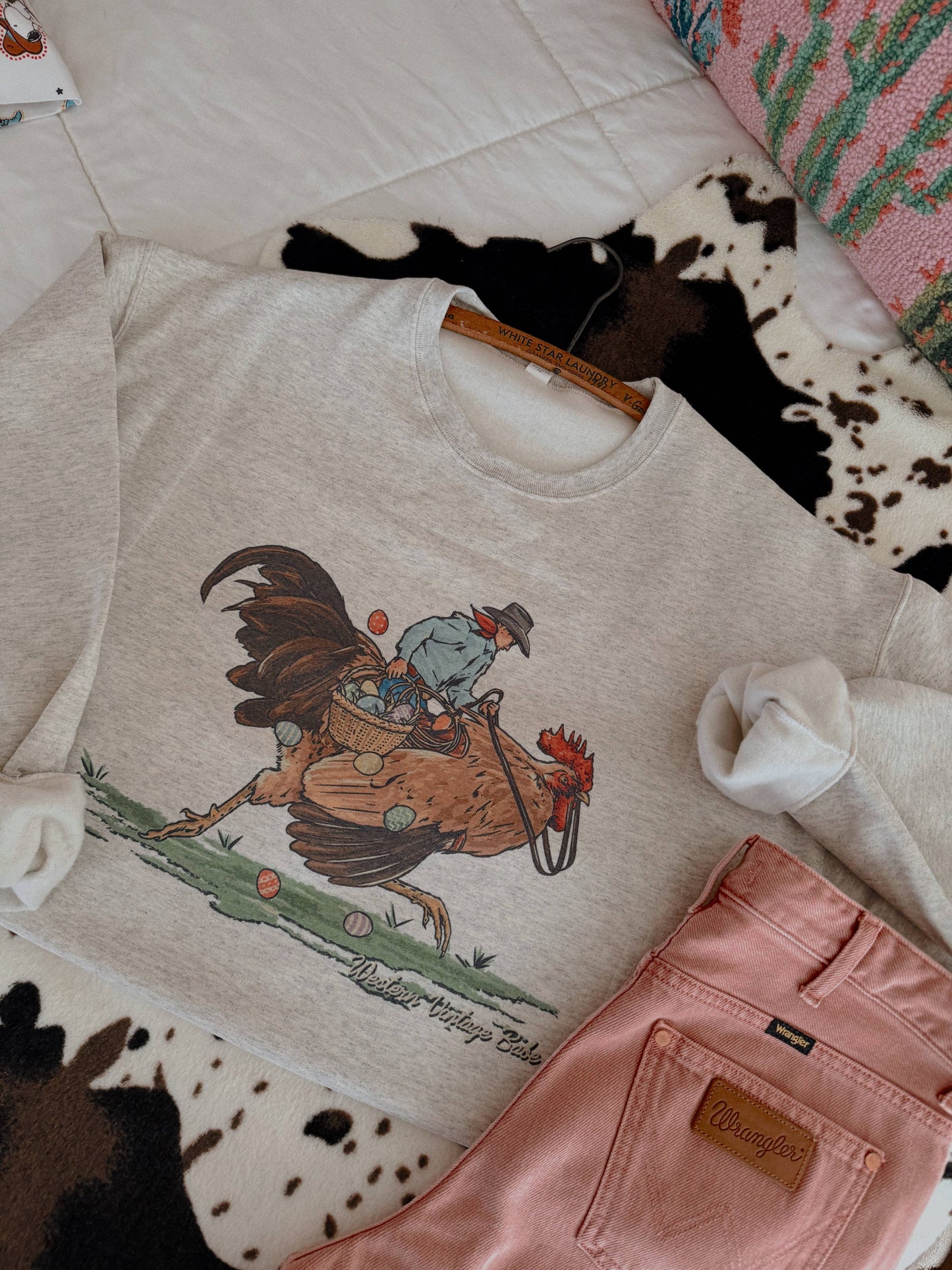 COWBOYIN & EGG HUNTIN: Sand / Medium / Graphic tee