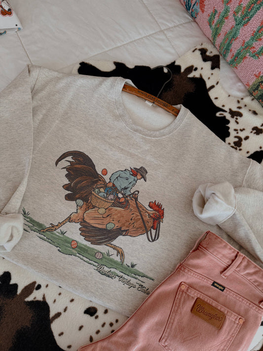 COWBOYIN & EGG HUNTIN: Sand / Medium / Graphic tee
