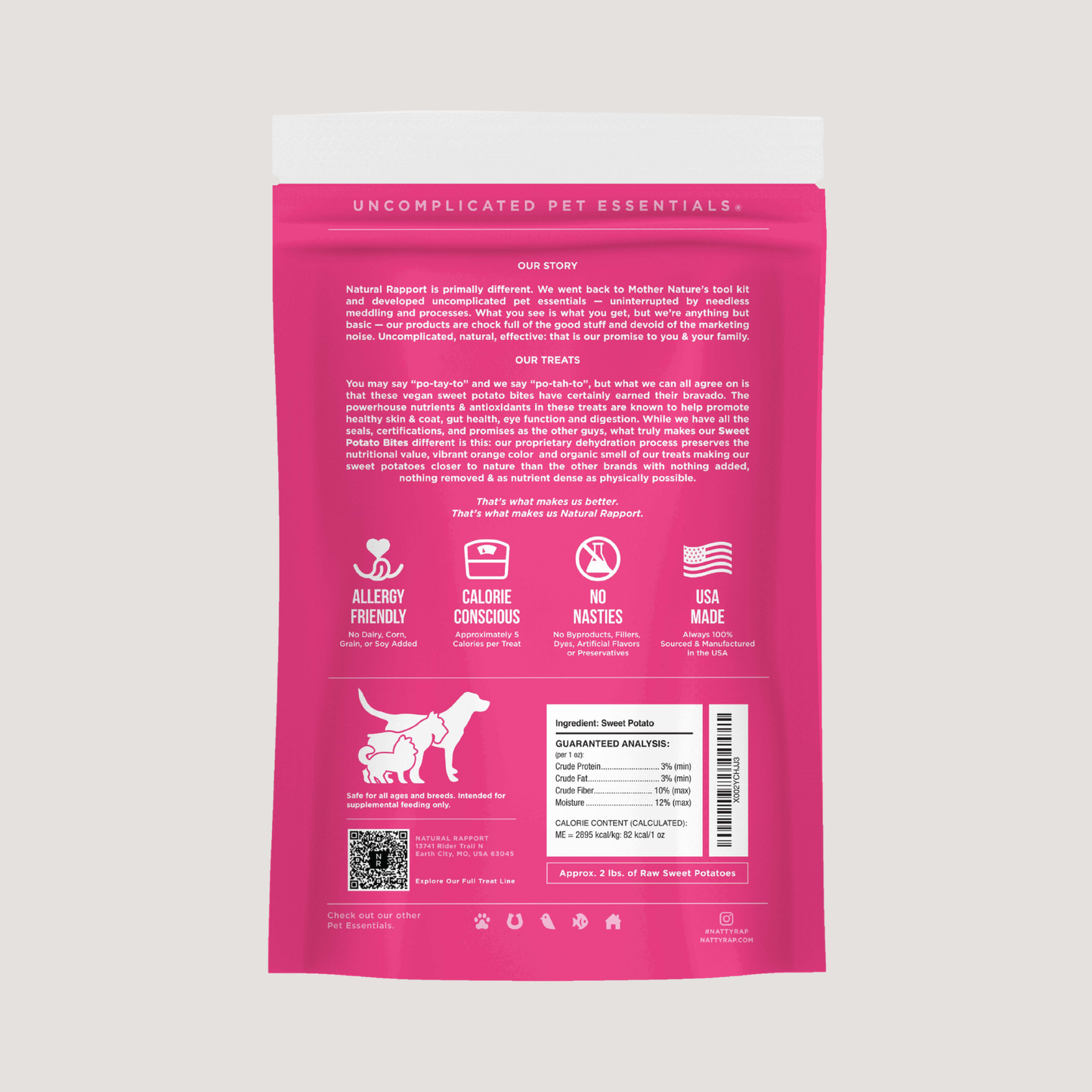 The Only Dehydrated Sweet Potato Bites Dogs Need: 8 oz