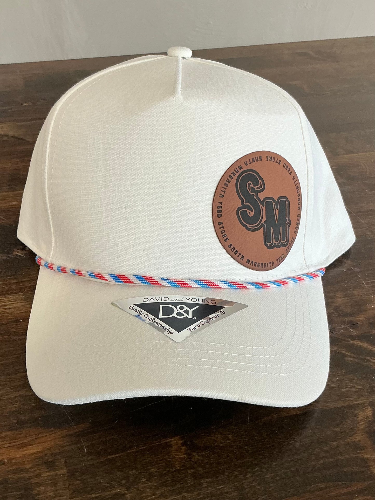 SM Cream Hat with Red/White/Blue Rope