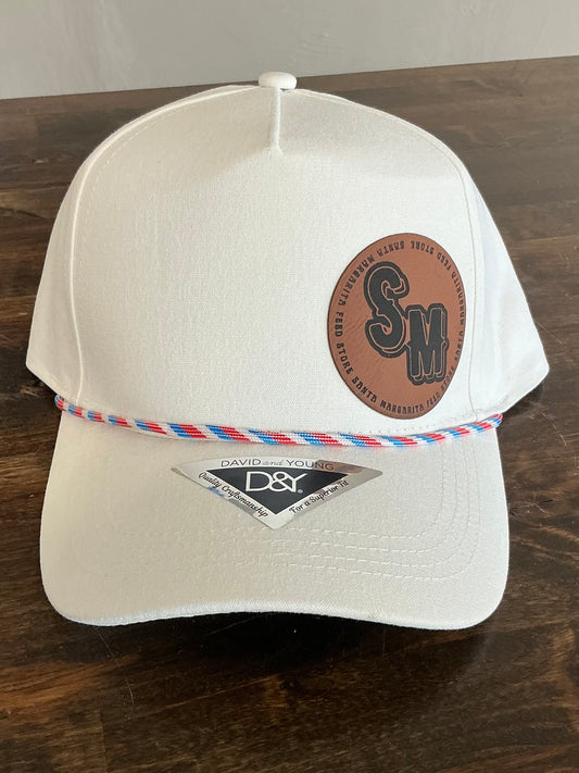SM Cream Hat with Red/White/Blue Rope