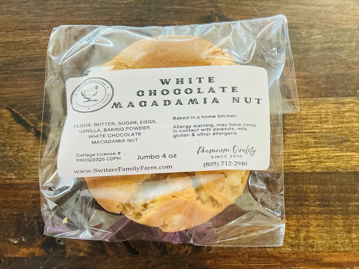 Switzer Family Farm Medium White Chocolate Macadamia Nut Cookie