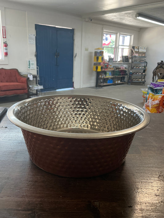 Large Honeycomb Copper Dog Bowl