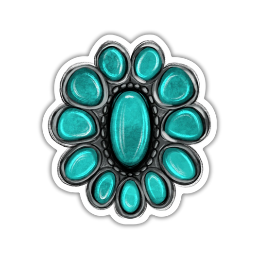 Turquoise Concho Western Cowgirl Sticker