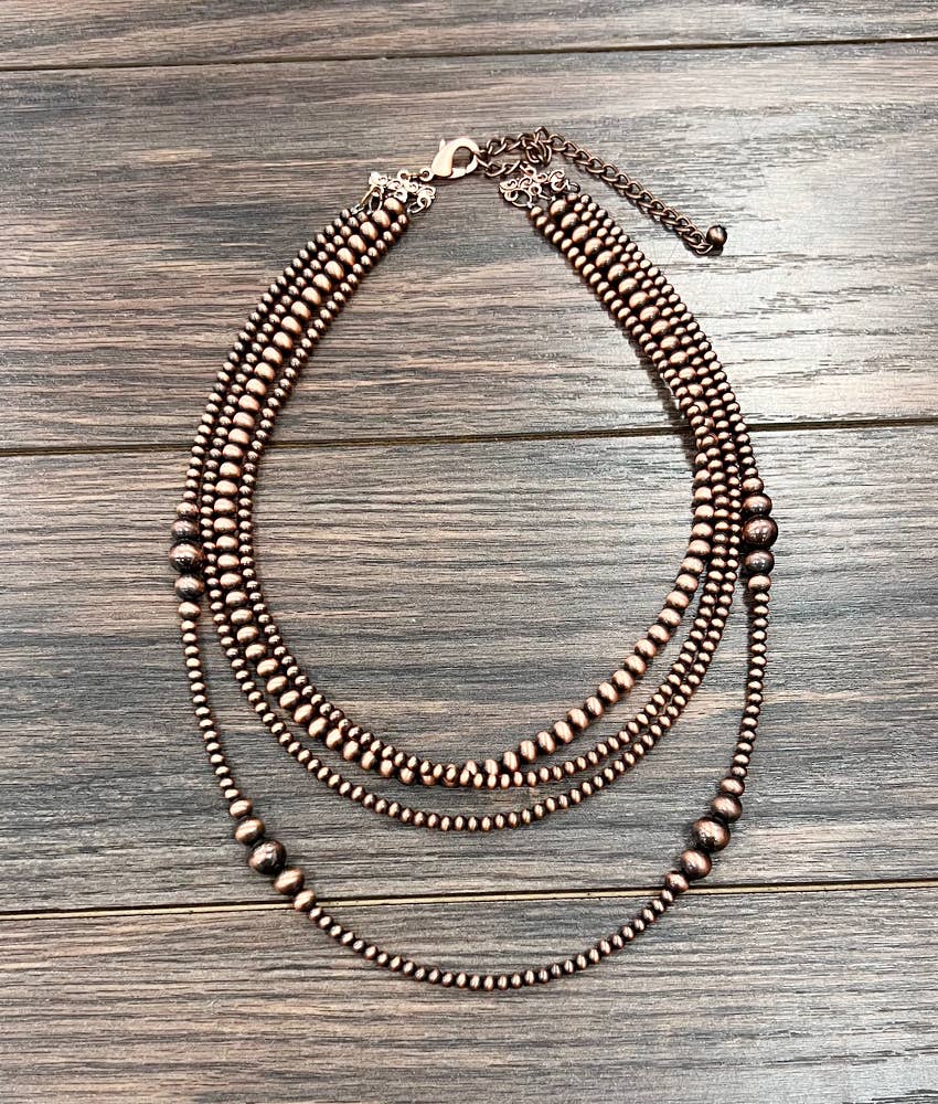 736975, Handmade 22" Copper Navajo Bead Necklace